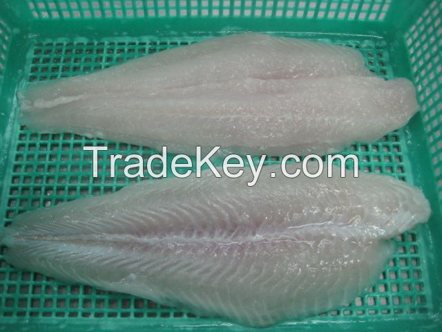 Pangasius fillet untrimmed. (Skinless, boneless, belly on, fat on, red meat on)