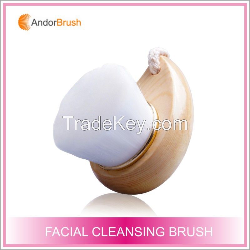 Top-quality synthetic hair wood handle face brush