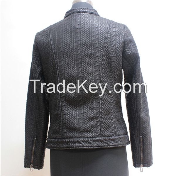 European New Fashion PU Leather Women's Jacket