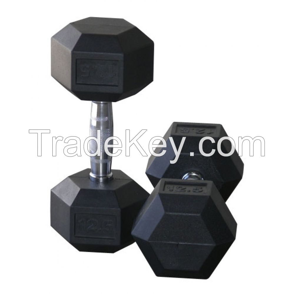 high quality rubber hex dumbbells