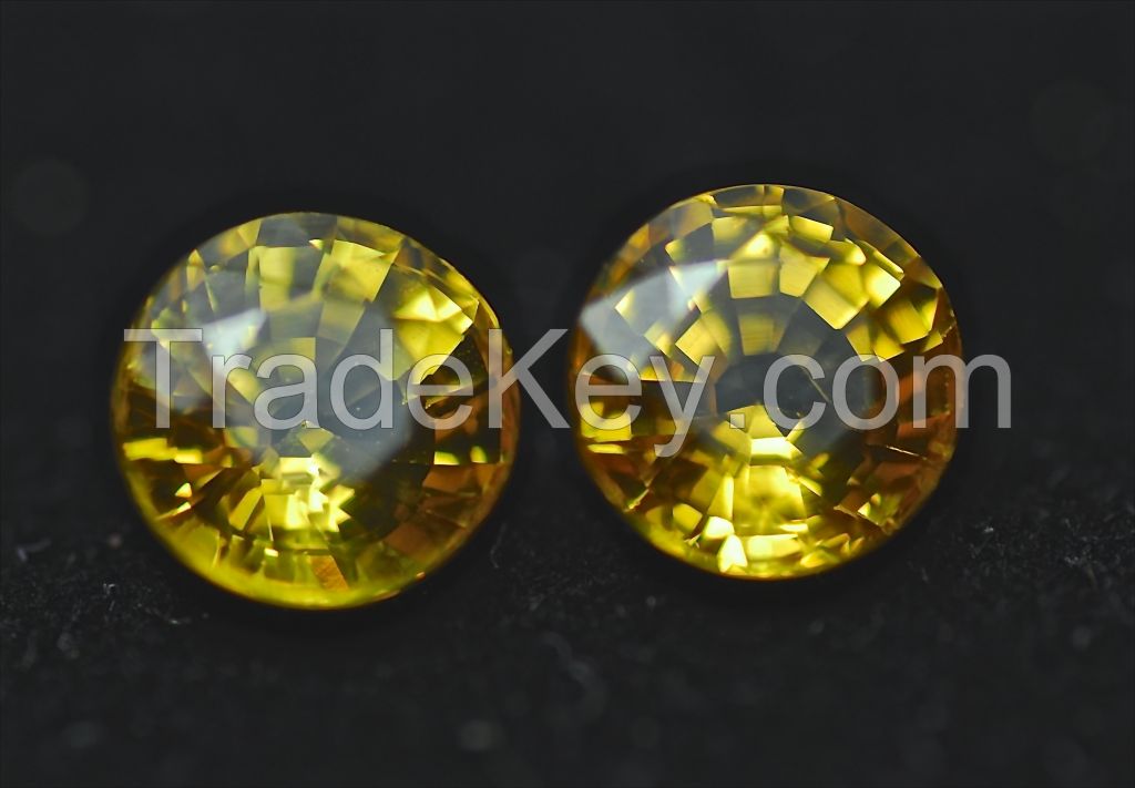 Loose round cut yellow sapphire gemstone