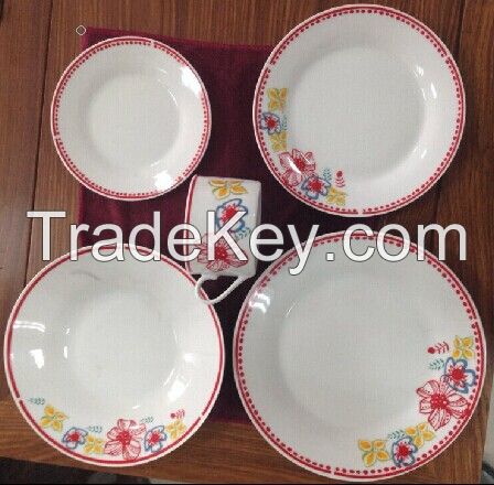 20 pcs white porcelain dinnerware sets with decal