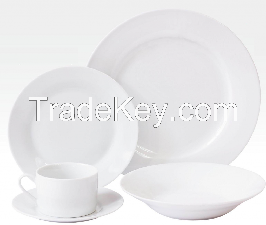 20 pcs white porcelain dinnerware sets