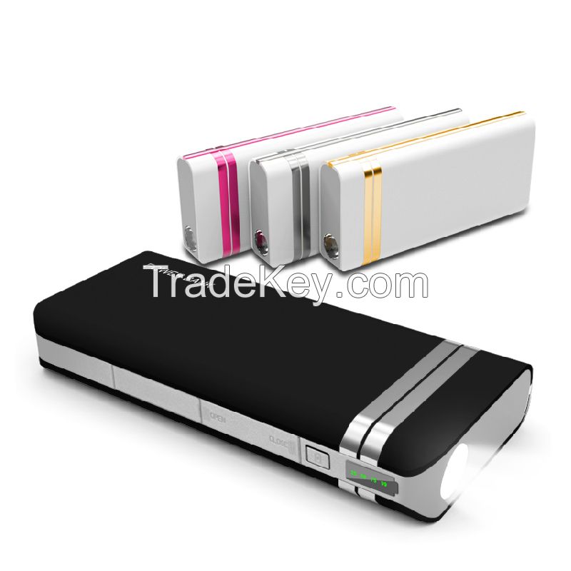 new design power bank with digital display and strong LED light