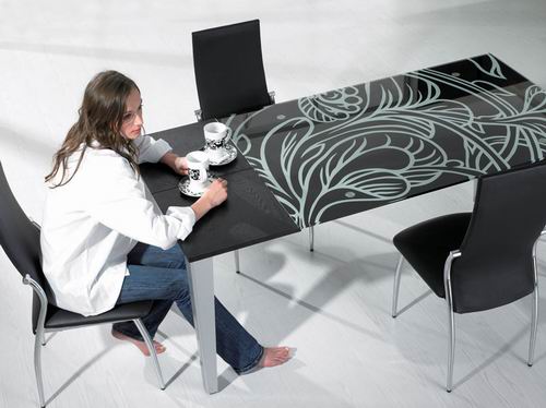 dining table(glass)/metal furniture