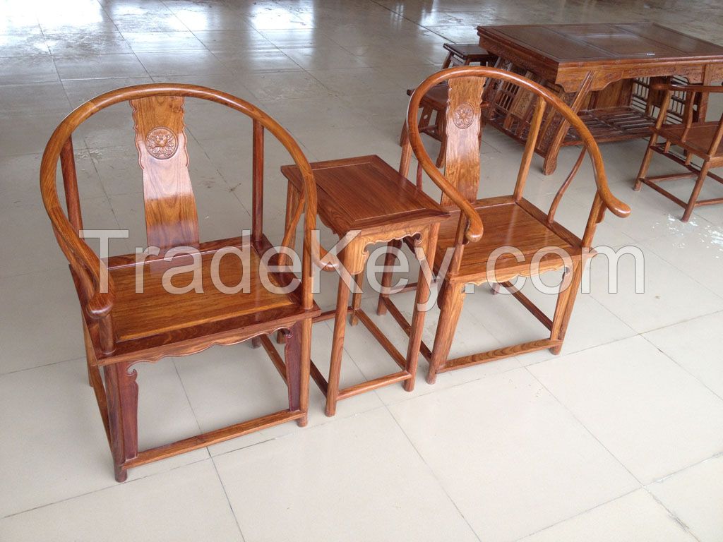 100% Rosewood 3 Sets Room Antique Chairs