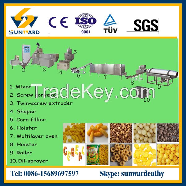 Factory snack food machine, cheese ball ring extruder line