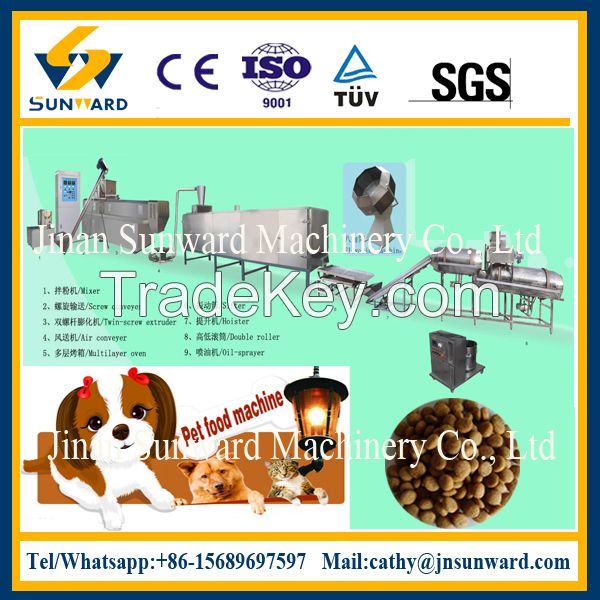 Low price pet feed pellet machinery, dog fodo making machine for sale