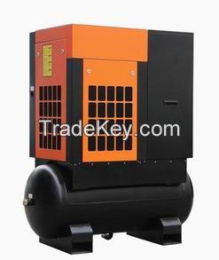 Tank mounted screw air compressors