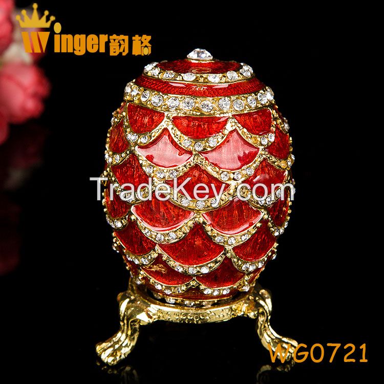 Eagle Decoration Faberge Russia Eggs Trinket Box Sculpture Casket Vintage Home Decoration Easter Egg Magnet Metal Crafts