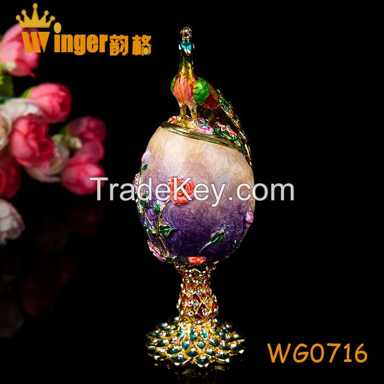 Eagle Decoration Faberge Russia Eggs Trinket Box Sculpture Casket Vintage Home Decoration Easter Egg Magnet Metal Crafts