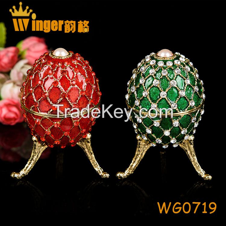 Eagle Decoration Faberge Russia Eggs Trinket Box Sculpture Casket Vintage Home Decoration Easter Egg Magnet Metal Crafts