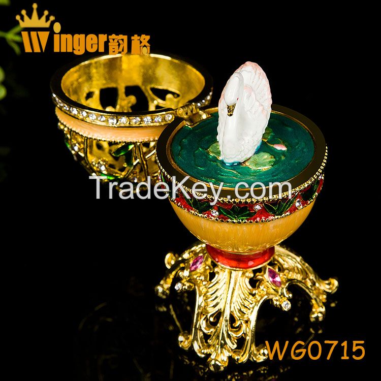 Eagle Decoration Faberge Russia Eggs Trinket Box Sculpture Casket Vintage Home Decoration Easter Egg Magnet Metal Crafts