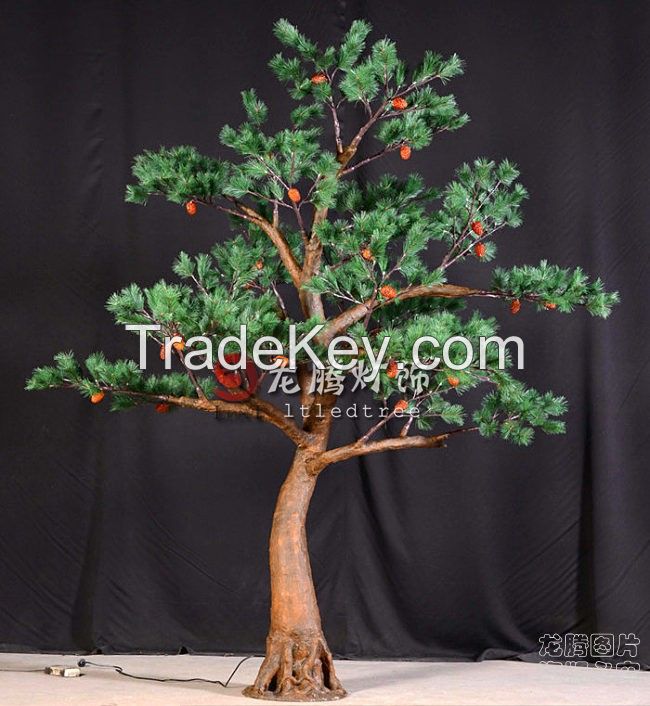 Artificial outdoor cedar lighting tree