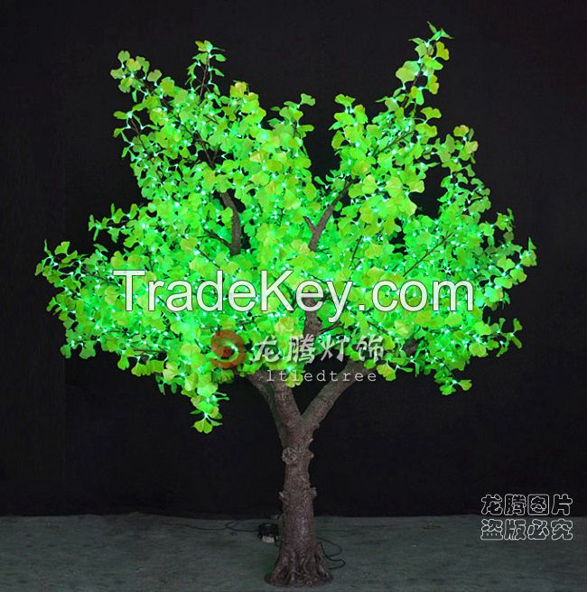 Artificial Gingko leaves decoration led square light tree