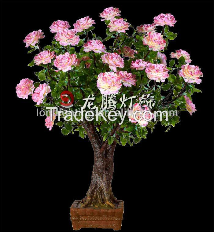 2014 new LED Peony flower tree bonsai for indoor and wedding decoration