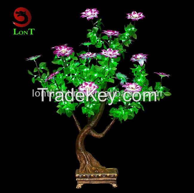 Led purple flower pot tree, led tree uplighting