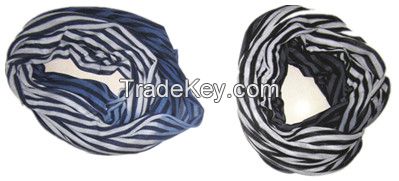 Stripes dip dyed ring scarf 