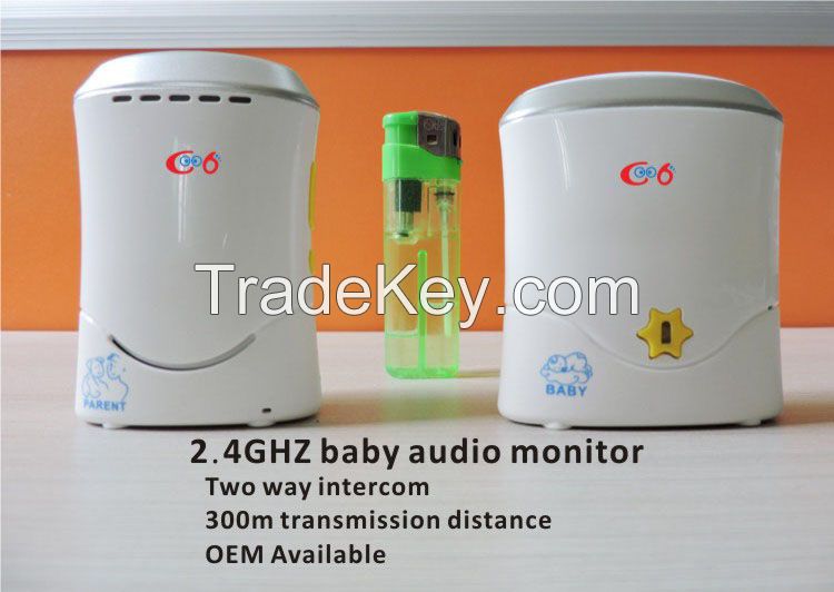 2.4G wireless Audio digital baby monitor clear voice _300m two way talk