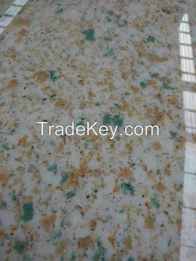 tri- color artificial quartz stone for countertop