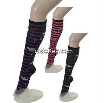 Ladies' jacquard socks knee high sexy lady socks