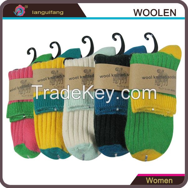 168N Single Cylinder Enforced Sole Women Socks Custom Wool Socks