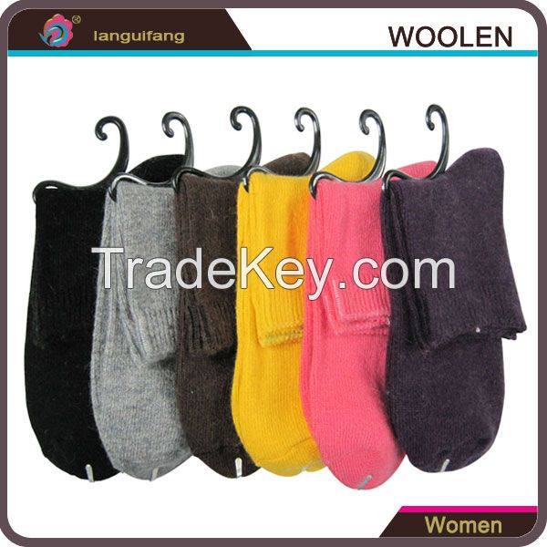 168N Single Cylinder Enforced Sole Women Socks Custom Wool Socks