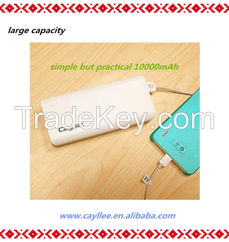 Dual USB mobile battery charger 10000mah for family