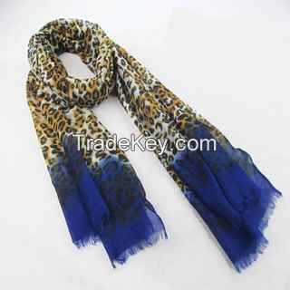 leopard printed polyester scarf for women, infinity scarf available
