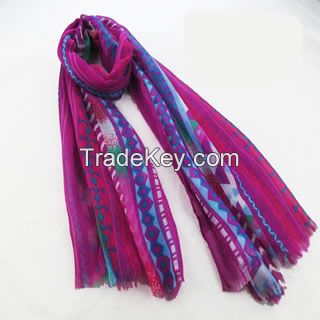 pink geo printed polyester scarf for women, imore colors available