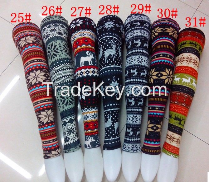 women christmas leggings snow deer tights leggings retail and wholesale