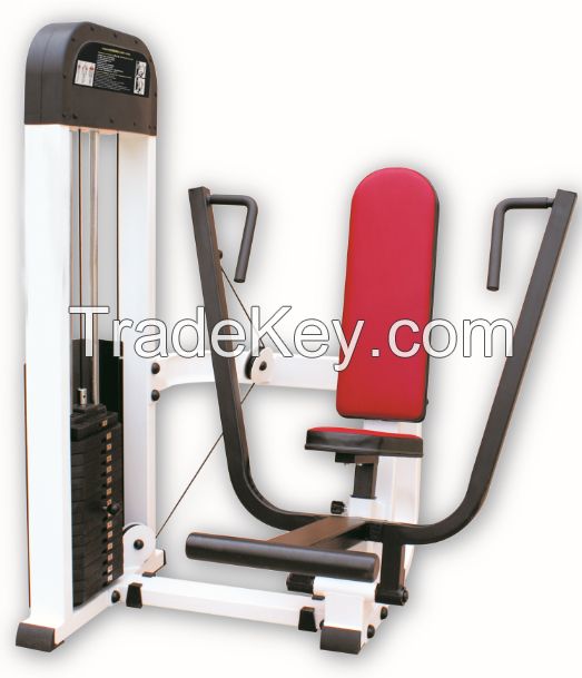 Seated chest press exercise equipment