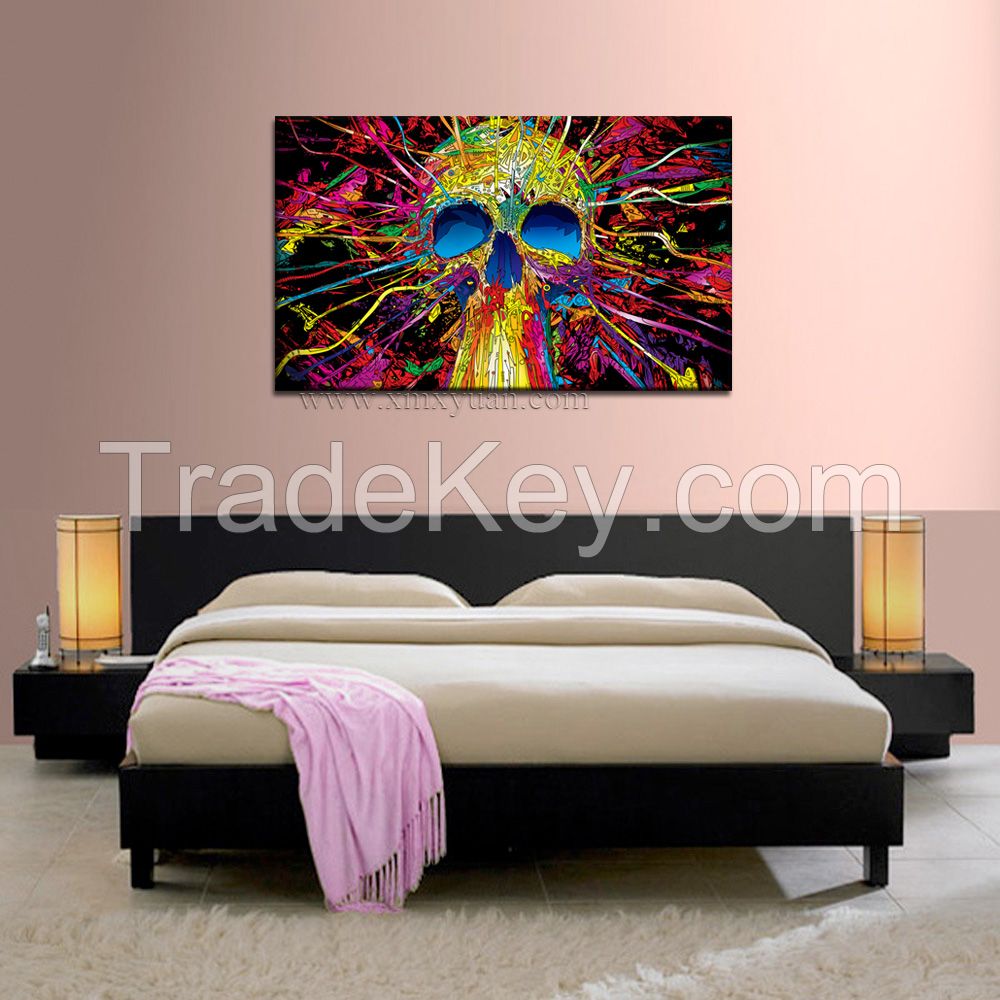 Custom Make Canvas Wall Art, Galllery Wrap Frame, Abstract Skull Poster Prints, Fresh Home Decor Use
