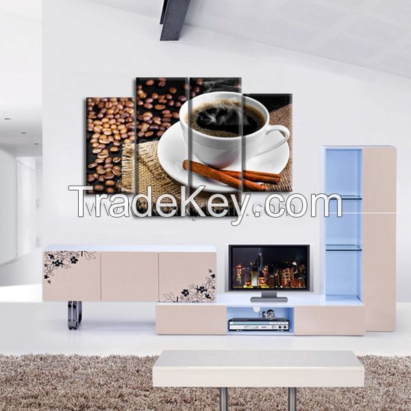Canvas Wall Art, Gallery Wrap Frame, Coffee Beans Wall Pictures Prints, 4 panels a set, Brighten Home Decor Use