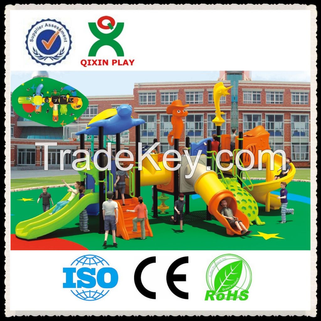 Outdoor playground type used kids commercial playground equipment for sale  (QX-051A)