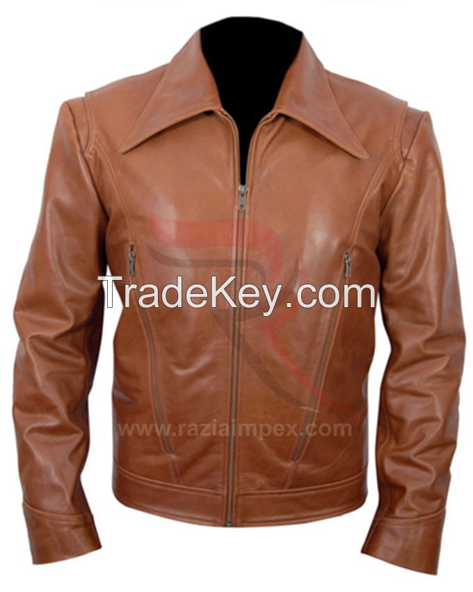 2016 fashion slim fit men leather jacket