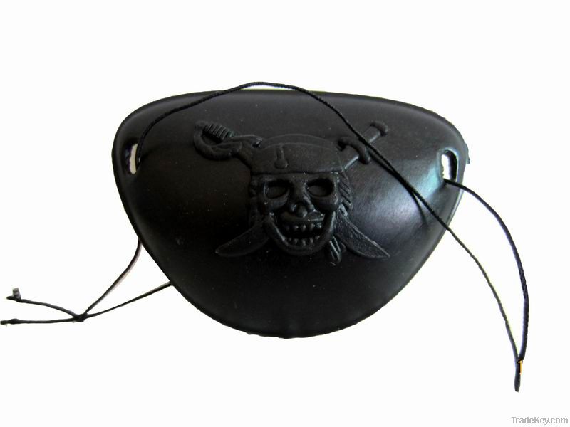 Halloween plastic pirate eyepatch with logo