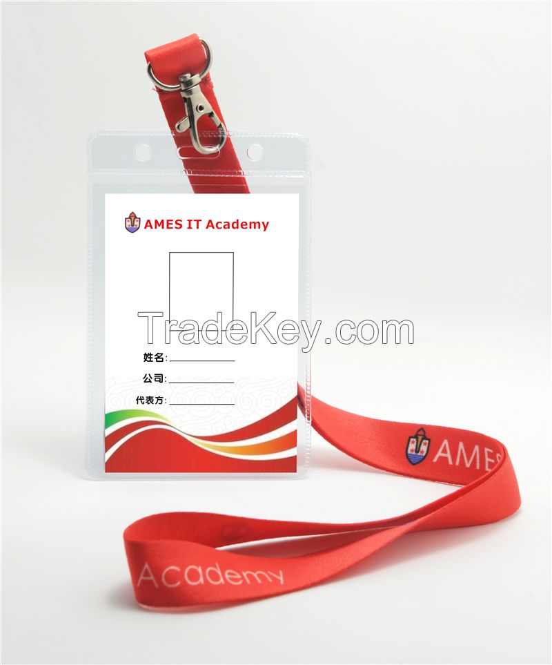 Promotion gift items: id badge lanyards with id cards and card holders(can be personalized)