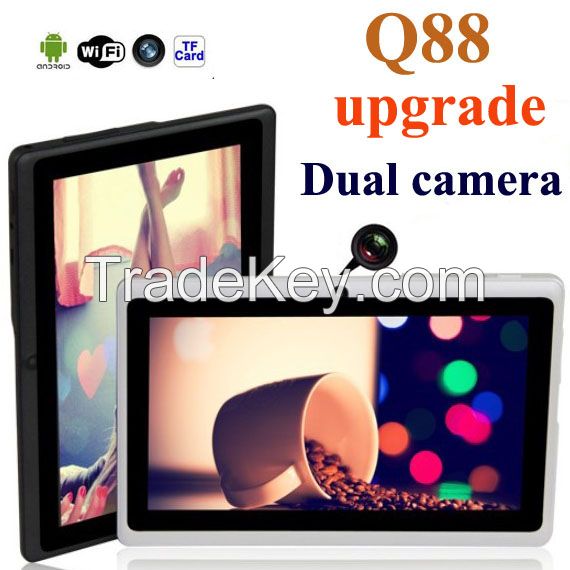 7 inch dual core android 4.2 tablet pc Q88 pro Allwinner A23 capacitive screen dual camera with WIFI bluetooth 