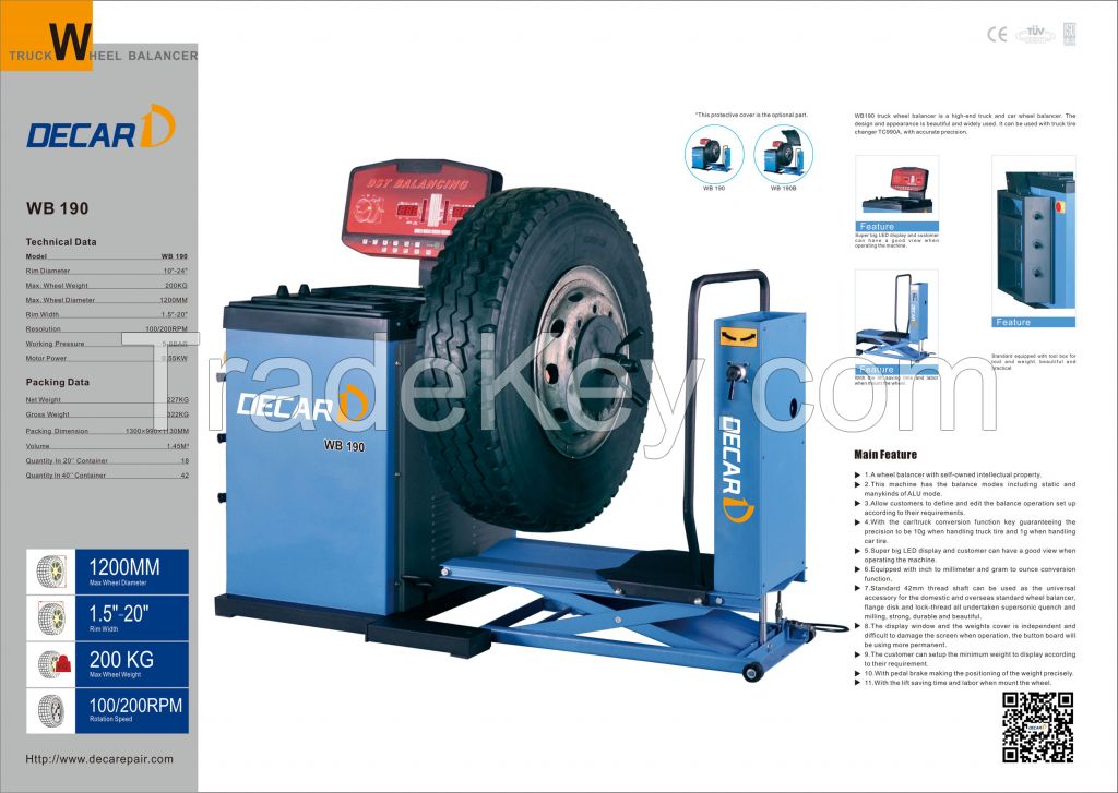 truck wheel balancer WB180 with CE approval