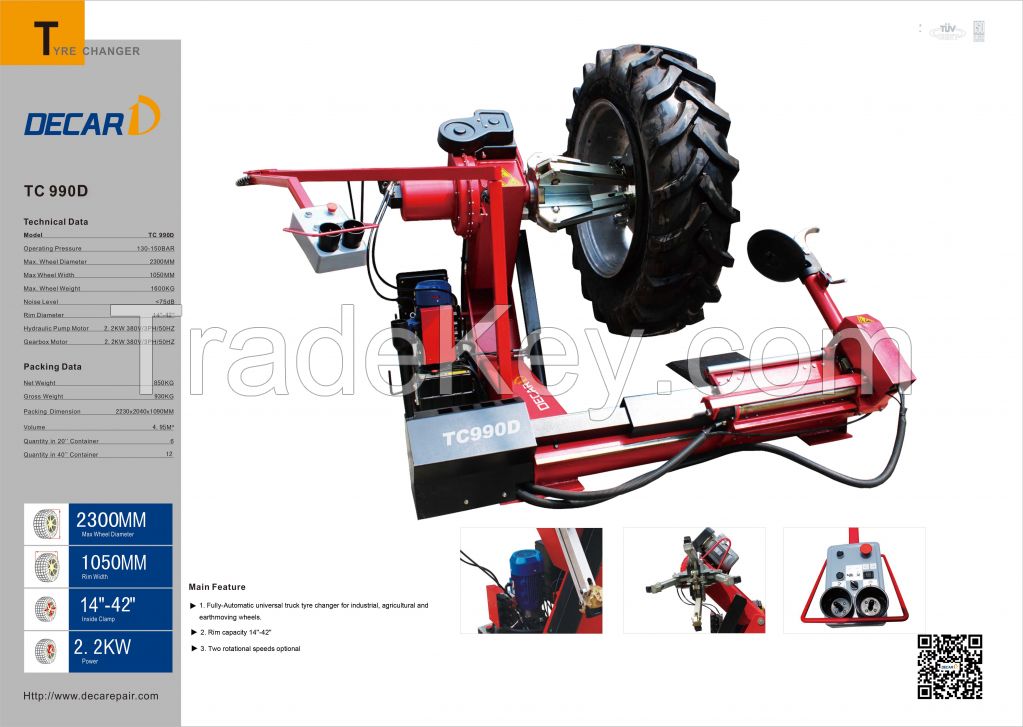 Hot TC990D full automatic truck tyre changer machine with CE approval