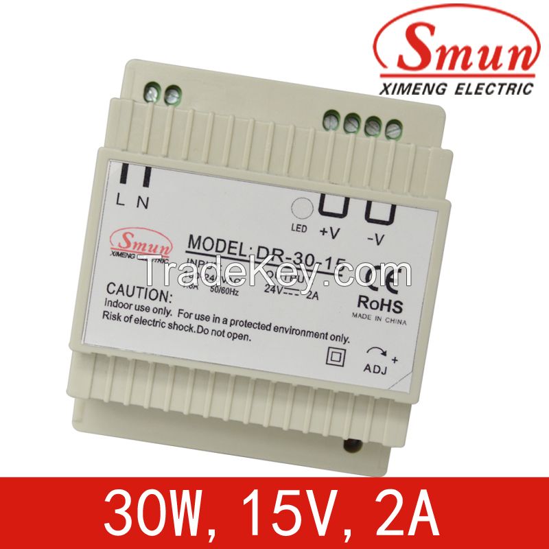 30W12V2.5A single output dinrail ac/dc switching power supply with CE ROSH 2 year for monitoring