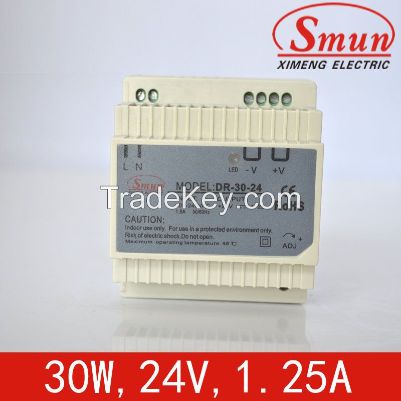 30W12V2.5A single output dinrail ac/dc switching power supply with CE ROSH 2 year for monitoring