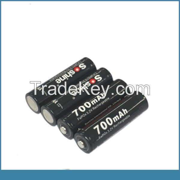 Lighter weight 2C discharge 3.2v 14500 AA lithium iron phosphate battery
