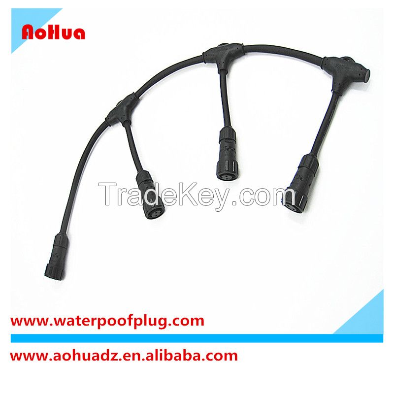 2pin AoHua waterproof cable T connector