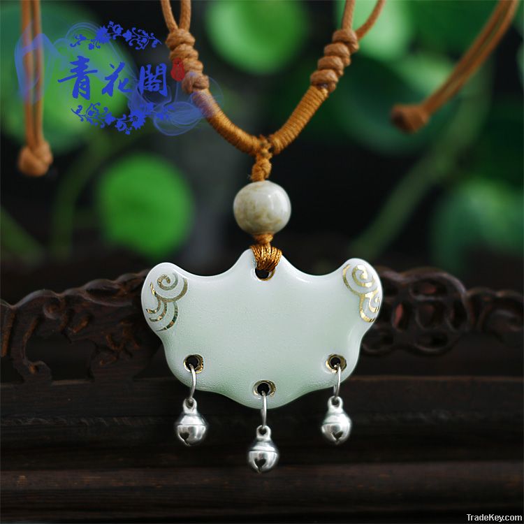 wholesale---Hot Handmade Ceramic Jewelry Lock Style Necklace