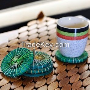 Coiled Coasters Set Of 4 In Green