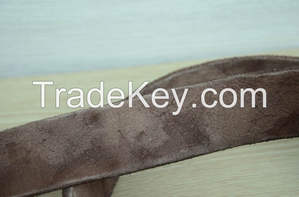 100% Genuine Cowskin leather belt Men's belt Brown Durable Distressed Cowhide Belt 