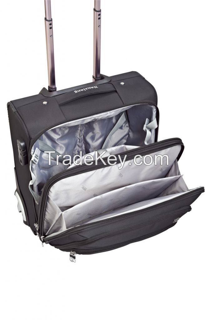 high quality nylon/polyester material wheeled briefcase