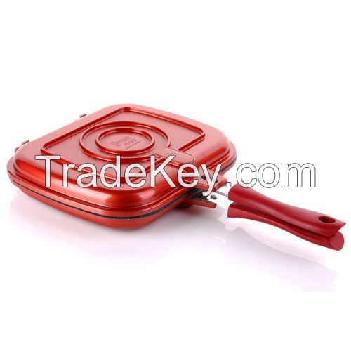 Odorless Double-side Red Frying Pan Removing Smoke Liven Korea Standard size